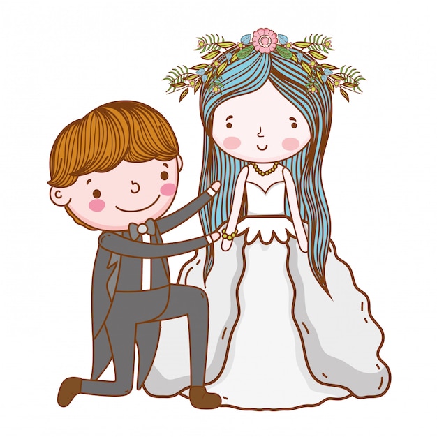 Couple marriage cute cartoon