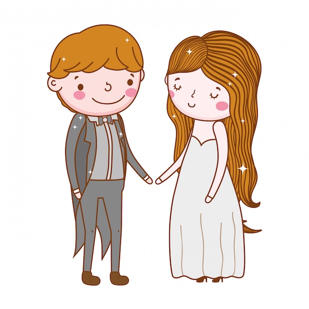 Couple marriage cute cartoon