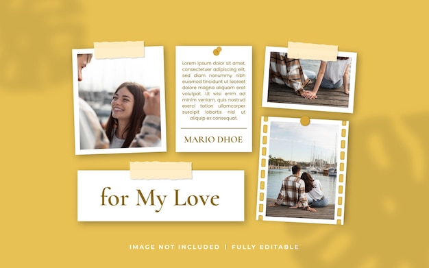 Couple moment photo frame mockup