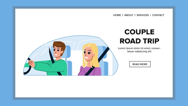 Couple road trip vector