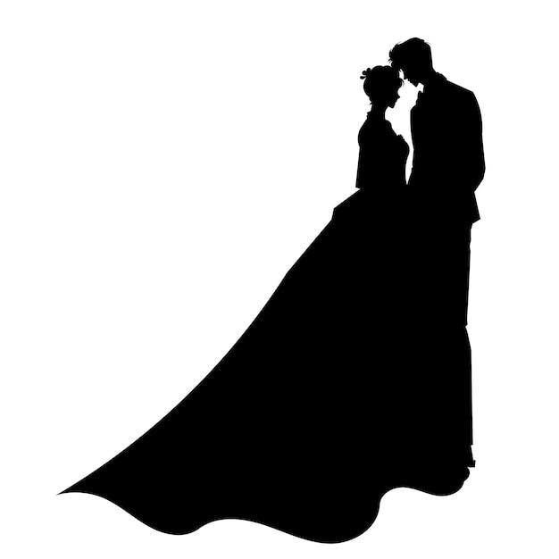 couple silhouette illustration