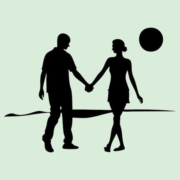 Vector couple silhouette