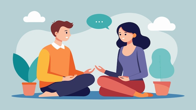 A couple in therapy engages in a mindful listening exercise taking turns speaking and truly