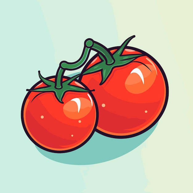 A couple of tomatoes sitting on top of each other