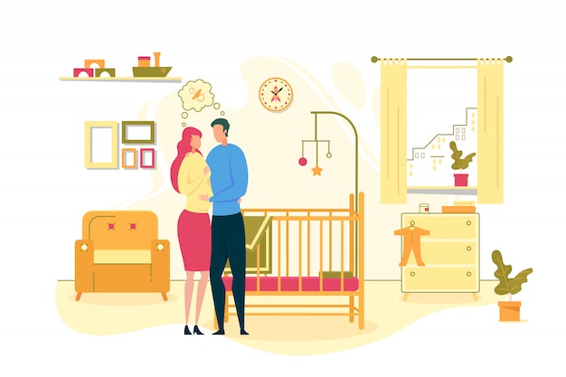 Couple Waiting for Baby Birth illustration