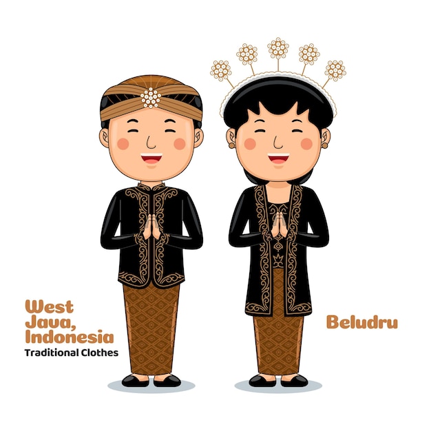 Couple wear Traditional Cloth greetings welcome to West Java