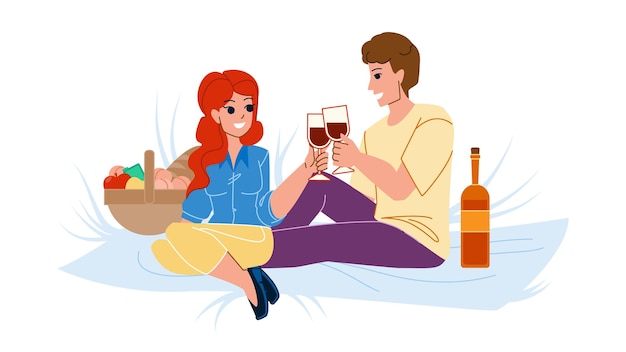 Couple wine vector