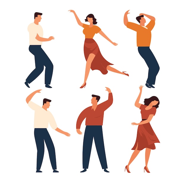 couples dancing joyful expression casual attire modern style Friends enjoying dance fun