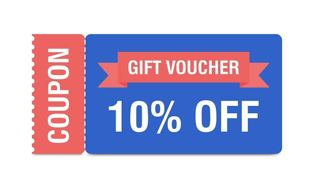 Coupon mockup with 10 percent off Discount voucher gift coupon Coupon promotion sale Vector