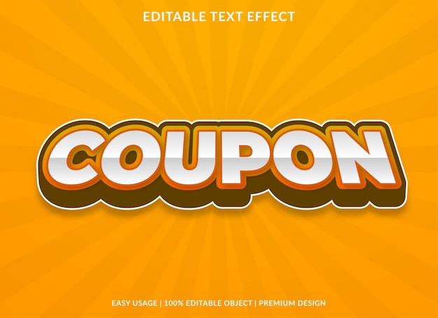 coupon text effect editable template with abstract and premium style