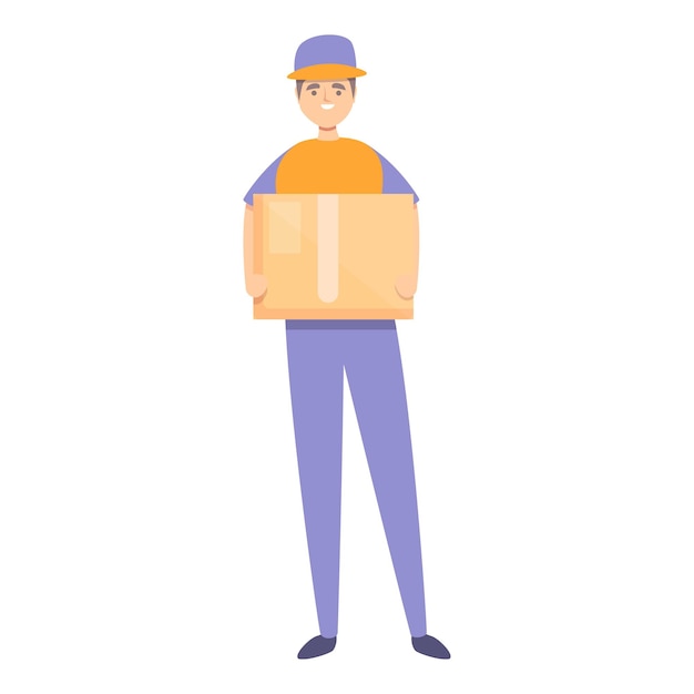 Courier box icon cartoon vector Delivery service Parcel transport