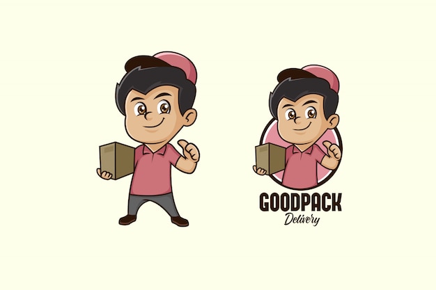 Courier Boy Mascot Logo