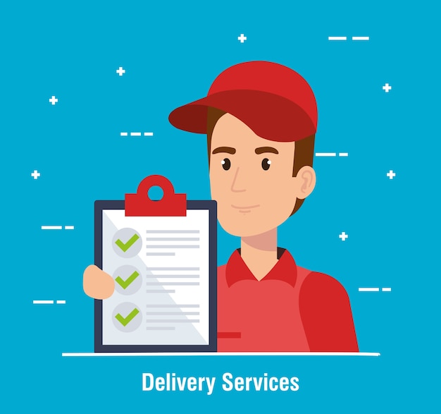 courier character delivery service icon