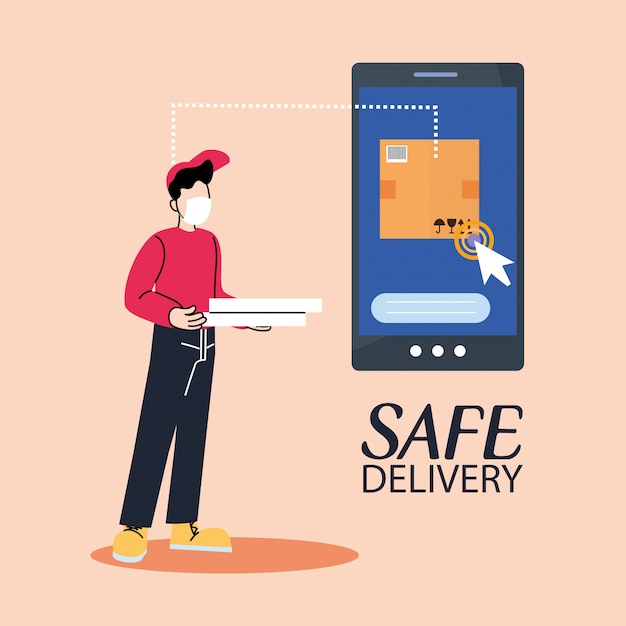 Courier delivery service with smart phone, tracking of packages