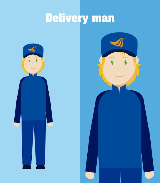 Courier with delivery cartoon