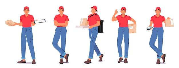 Couriers Swiftly Deliver Packages To Recipients Ensuring Efficient And Secure Transportation Characters Maintaining Cargo Logistics And Customer Satisfaction Cartoon People Vector Illustration