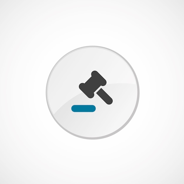 Court law icon 2 colored, gray and blue, circle badge