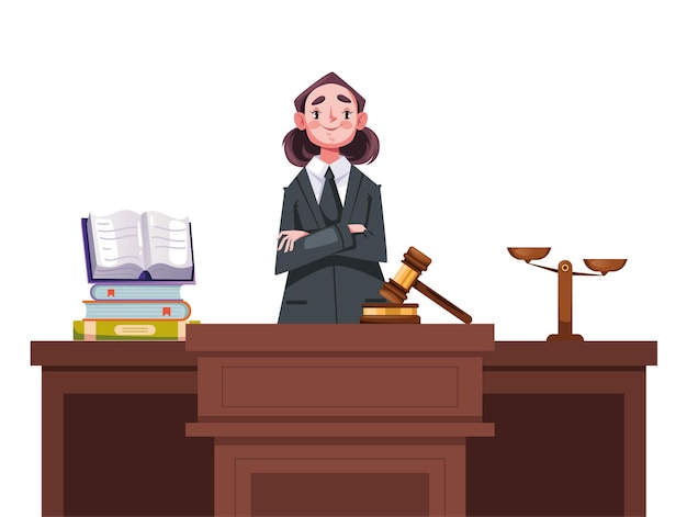 Court law lawyer judge courtroom justice concept graphic design illustration