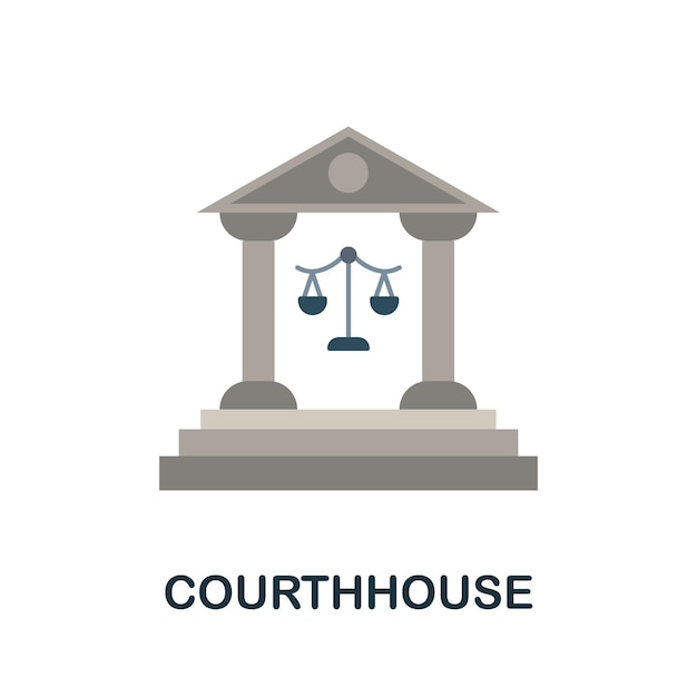 Courthhouse icon Flat sign element from law collection Creative Courthhouse icon for web design templates infographics and more