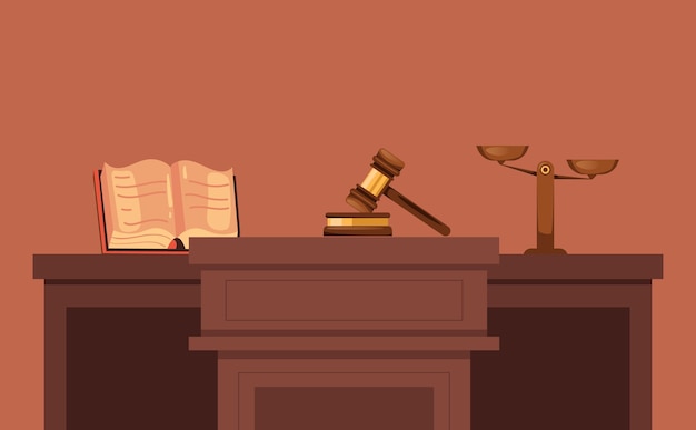 Courtroom court courthouse judge interior podium justice concept