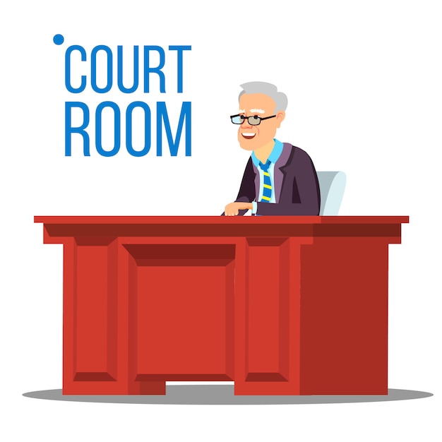 Courtroom . Old Judge In Courtroom. Court House.