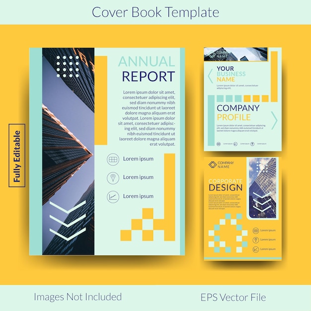 Cover Book of Annual Corporate Report design Template