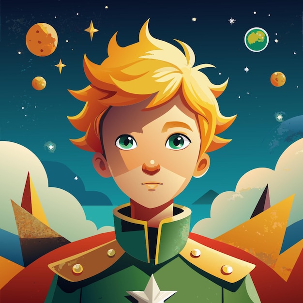 the cover for the book the little prince vector illustration flat 2