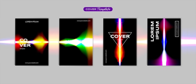 Cover design futuristic 80s retro laser vibrant back to the future theme collection vector background for flyers banners posters invitations gift cards brochures