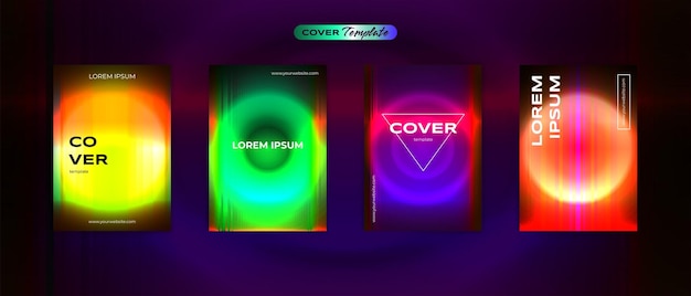 Cover design futuristic 80s retro lounge vibrant back to the future theme collection vector background for flyers banners posters invitations gift cards brochures