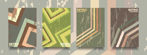 Vector cover design retro background and poster minimal style