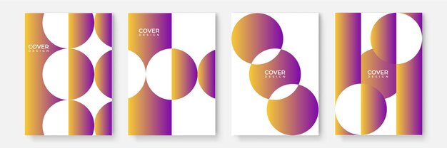 Cover design set with geometric shapes