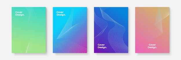 Cover design set with geometric shapes