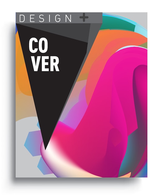 Cover design template with abstract and colorful background