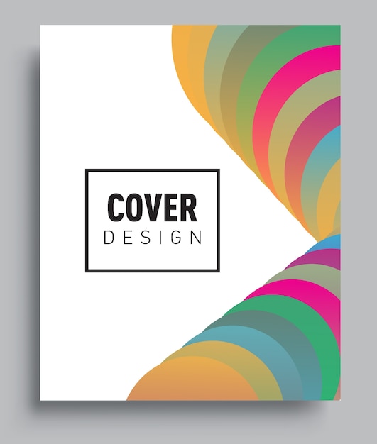 Cover design template with abstract and colorful background