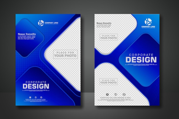 Cover design template with transparent background can insert photos Vector Illustration