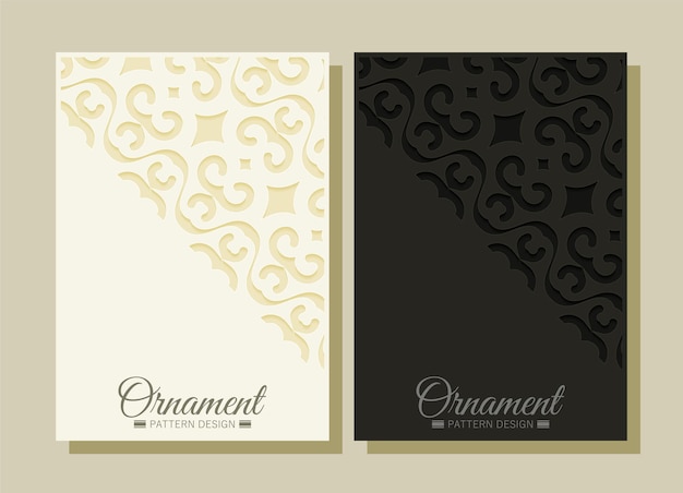 Cover of elegant pattern motif in gold color