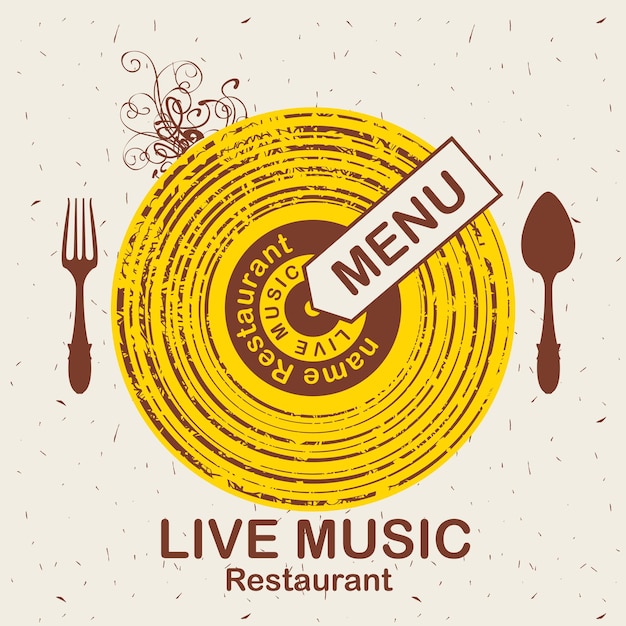 Vector cover menu for restaurant with live music