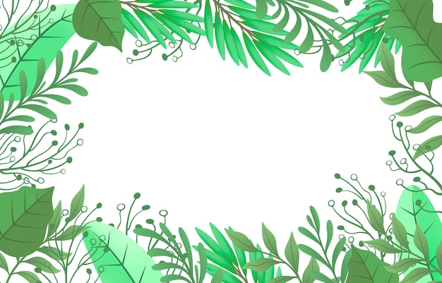 Cover nature botanical banner green border beautiful art forest Vector