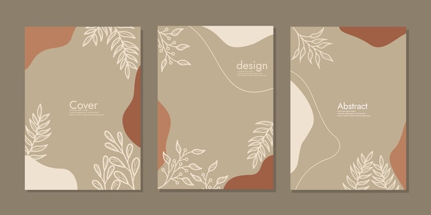 Cover page notebook collection Templates with abstract autumn leaves A4 size For book binder