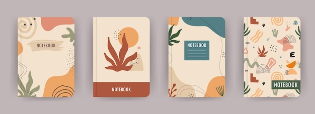 Cover page notebook collection Templates with abstract shapes