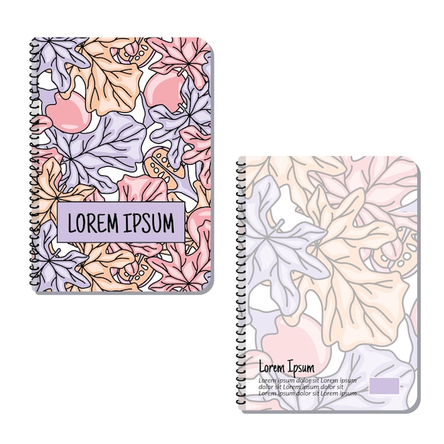 Cover page templates Flowers and leaves pattern layouts Applicable for notebooks and journals planners brochures books catalogs etc Repeat patterns and masks used able to resize