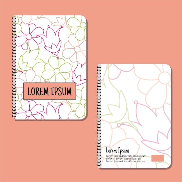 Cover page templates Flowers and leaves pattern layouts Applicable for notebooks and journals planners brochures books catalogs etc Repeat patterns and masks used able to resize