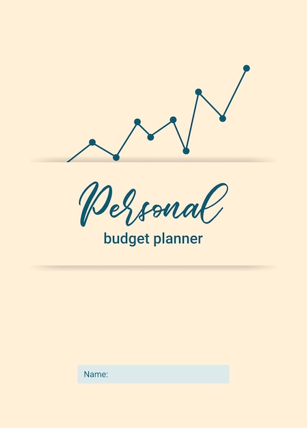 Cover of the personal monthly budget planner vector illustration