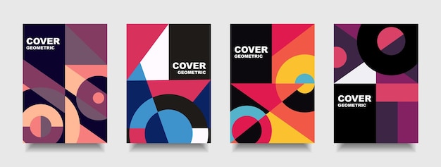 Cover style shape geometric and poster modern colorful simple design