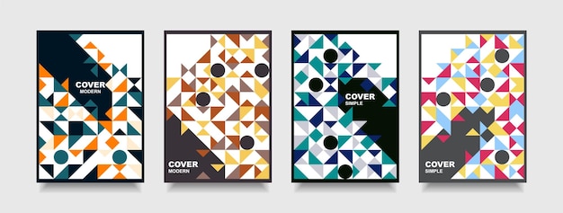 Cover style triangle background shape and poster modern colorful design