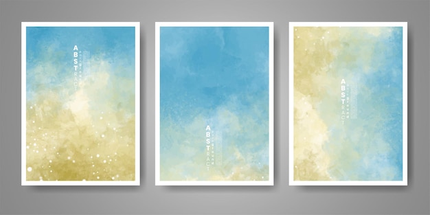 Cover template collection with watercolor background. Design for your cover, date, postcard, banner,