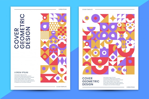 Cover template with abstract geometric  colorful