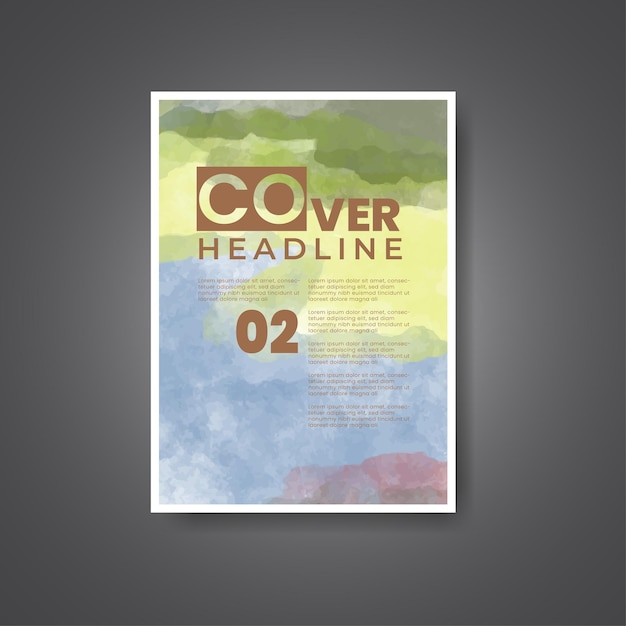 Cover template with watercolor background Design for your cover date postcard banner logo