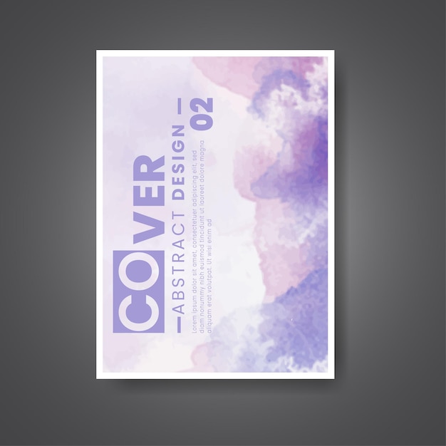 Cover template with watercolor background Design for your cover date postcard banner logo