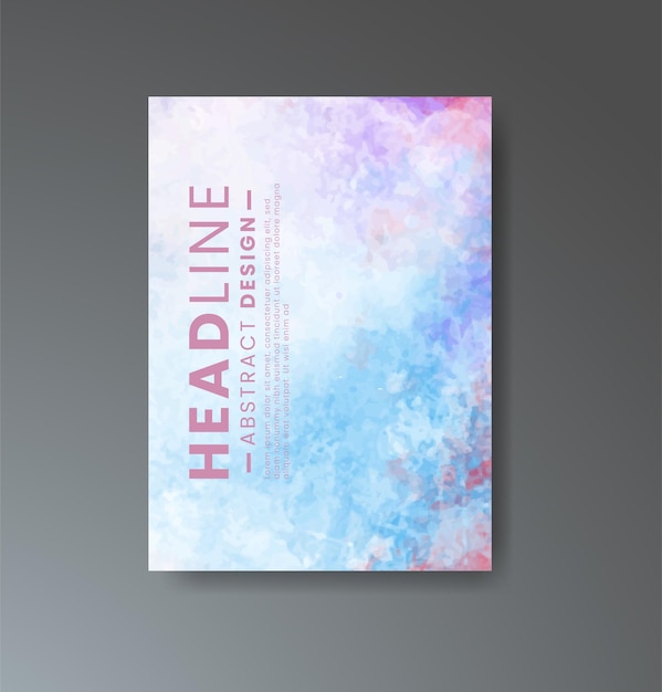 Cover template with watercolor background Design for your cover date postcard banner logo